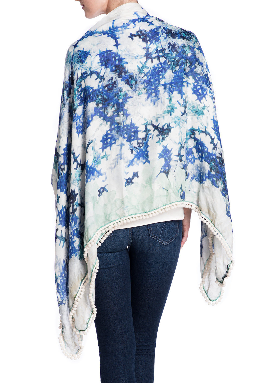 Green/Blue Tassel Scarf 