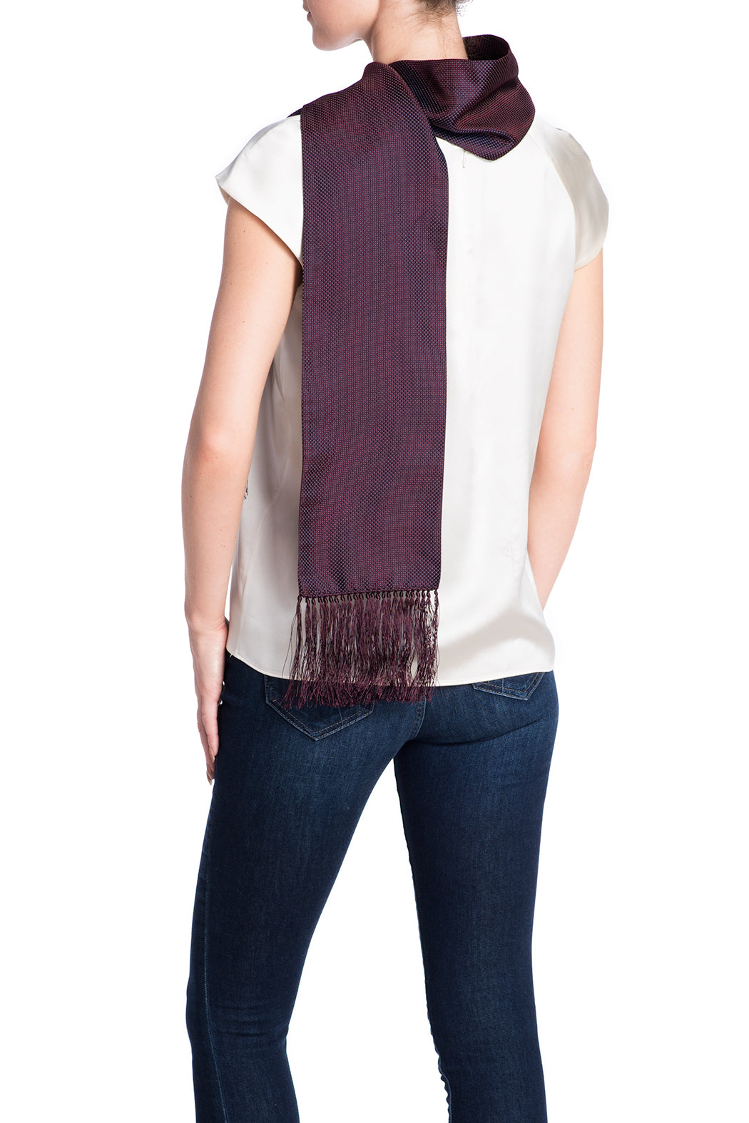 JANE CARR Jacquard Check Scarf-Scarves-Wardrobe Apparel