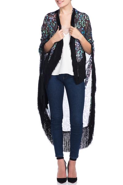 Black Fringe Shawl